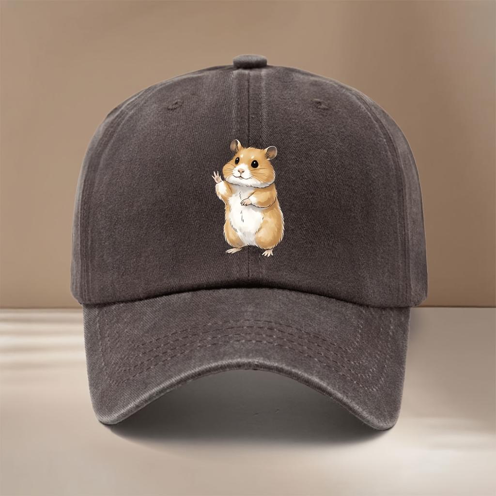 Hamster Muster Baseballkappe verstellbare Größe Schirmmütze Herren und Damen gleicher Stil einfache trendige Kappe mit gebogenem Schirm