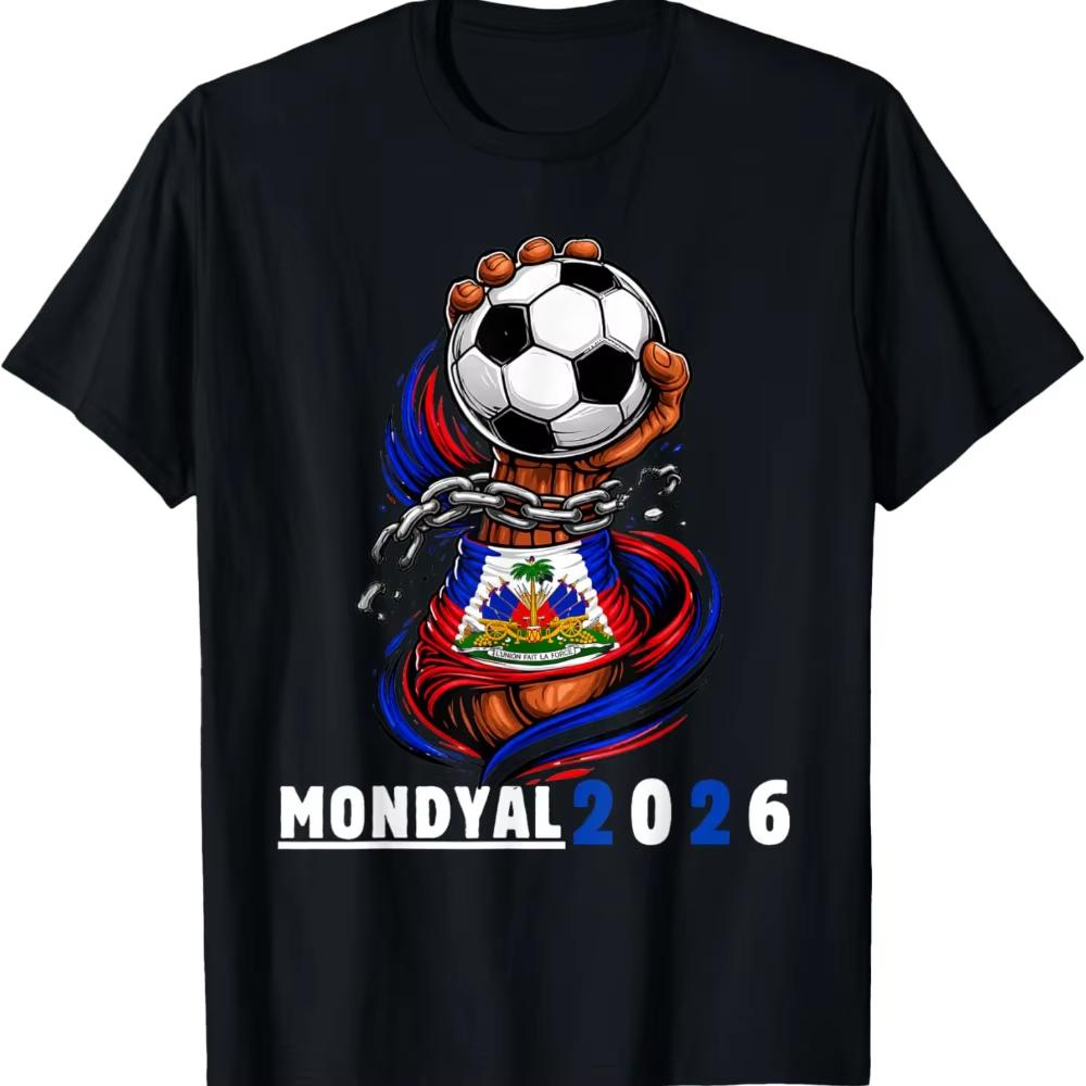 2026 Hot Sale Men Women Soccer T-Shirt Haiti Flag Hand Holding Football Print Casual Short Sleeve Crew Neck Tee for Fans Match Day Apparel Top 4XL