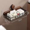 Suction cup walnut toilet tissue box no punching bathroom washbasin storage toilet roll paper storage rack  toilet accessories