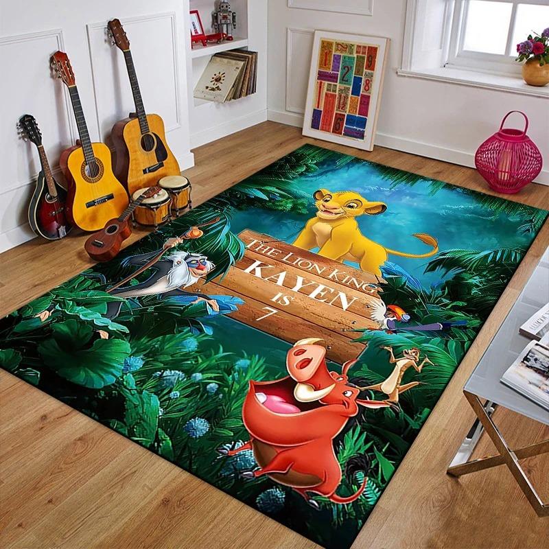 The Lion King Pattern 3D Kids Bedroom Bedside Carpet Non Slip Soft Floor Mat Sofa Coffee Table Rugs for Home Decor