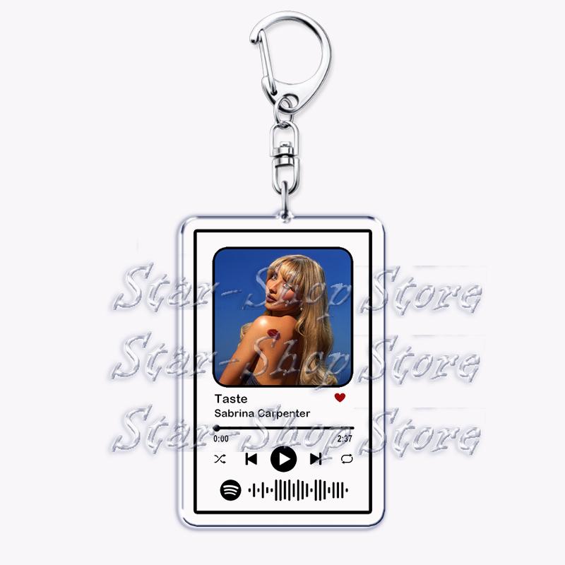 

Popular Short n Sweet Ablum Music Keychains for Women Bag Accessories Espresso Please Please Please Keying Jewelry Fans Gifts