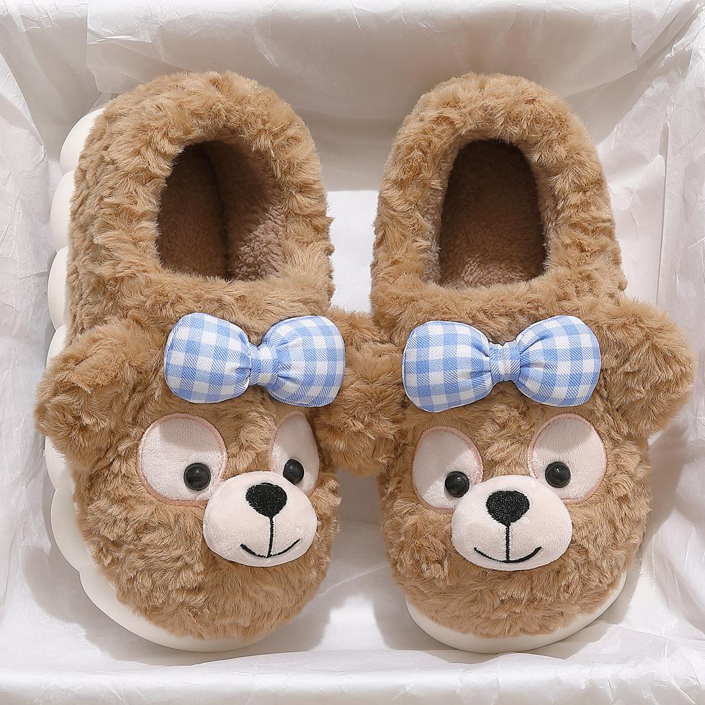 Kinder Baumwollpantoffeln Kinder Herbst- und Winterhaus Indoor warm und rutschfest Haus Eltern-Kind Plüschtasche und Baumwollschuhe