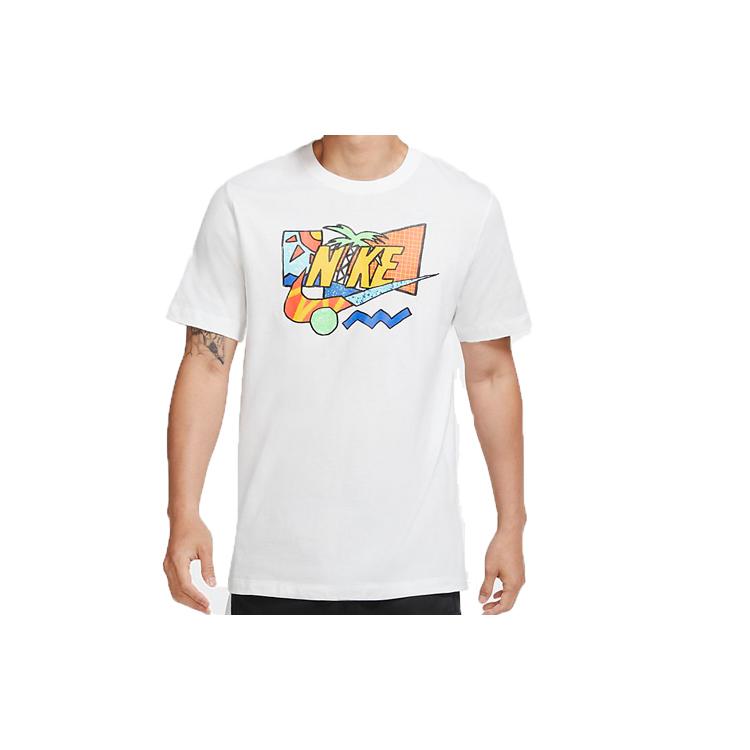 Nike T Shirts Men's White Crew Neck Moderate Straight Fit CW0427-100