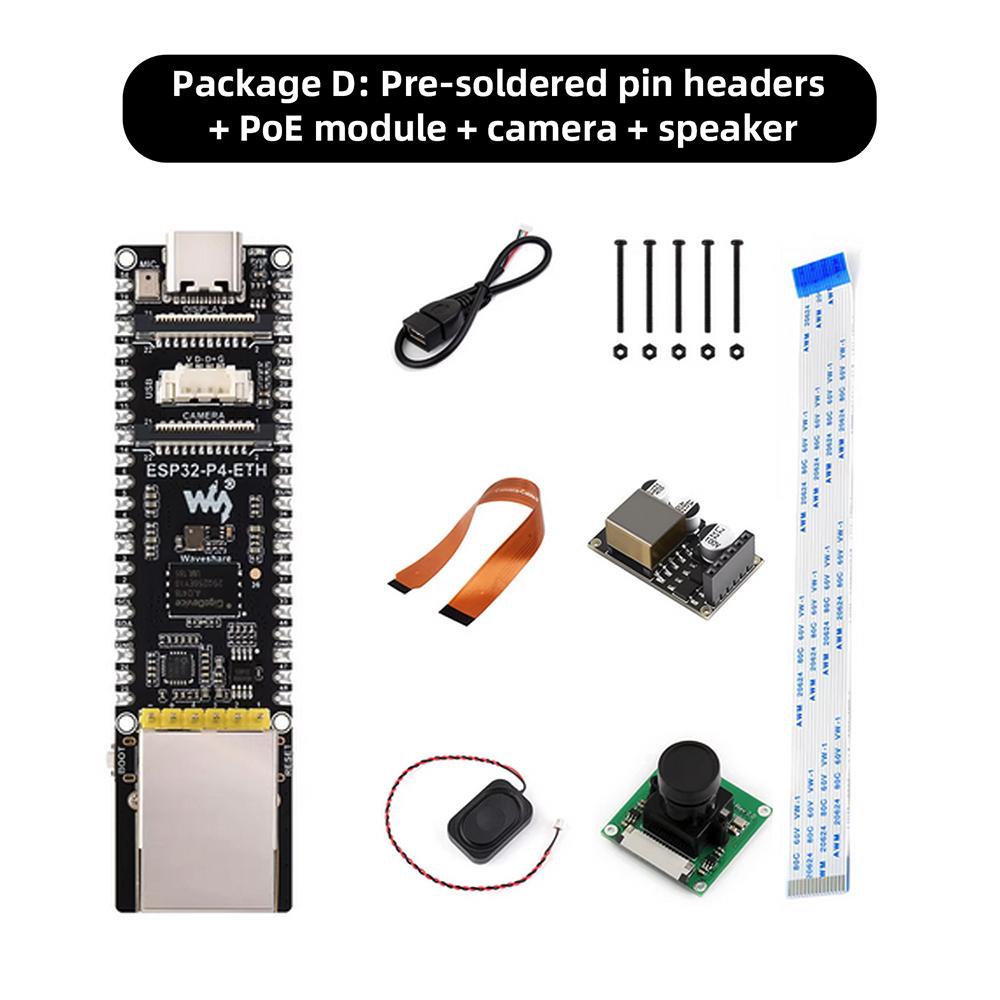 ESP32-P4-ETH Multimedia Development Board RISC-V Dual-Core 32MB PSRAM 32MB Flash MIPI-CSI/DSI RJ45 USB Type-C H.264 for Edge AI
