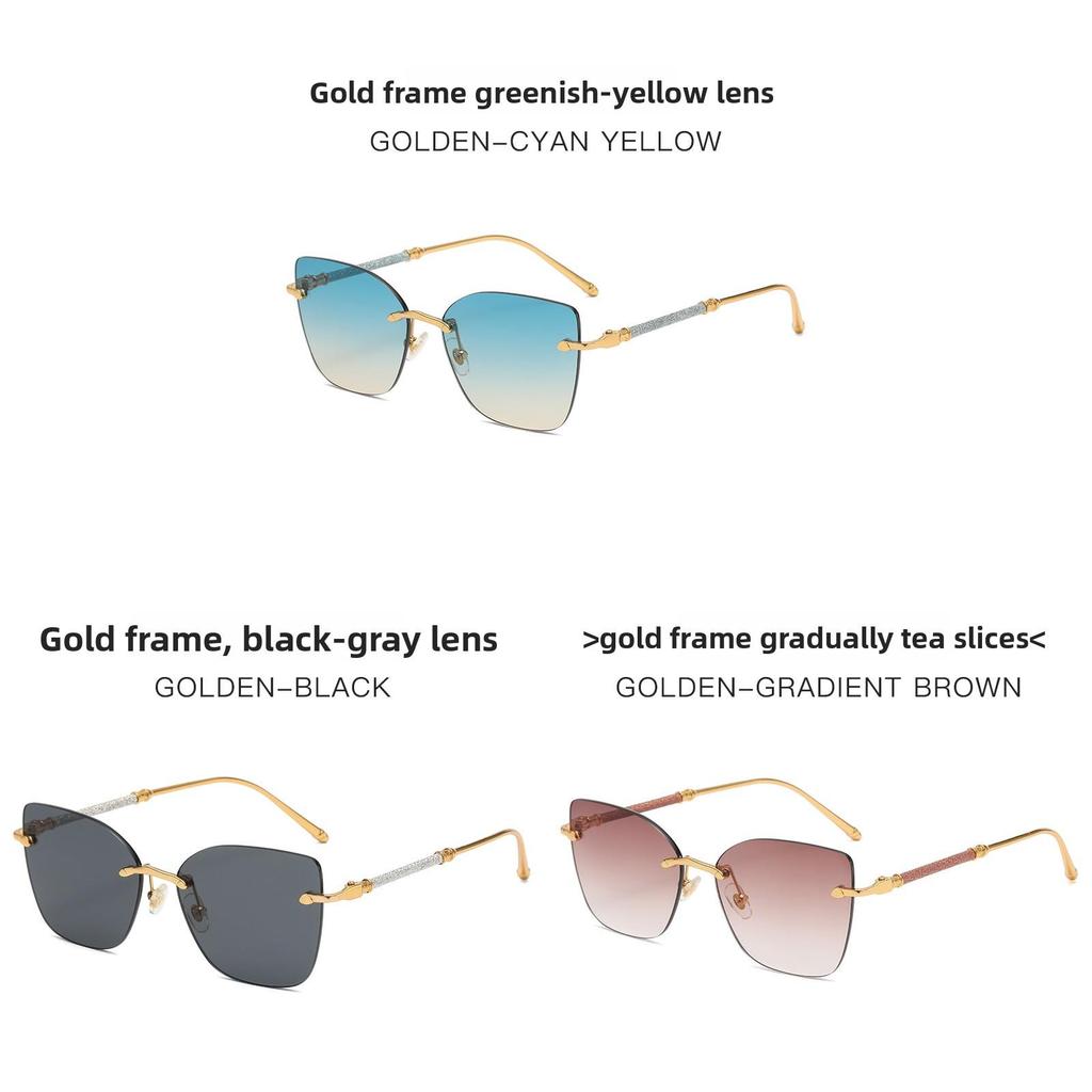 Retro Cat Eye Sunglasses For Women Uv400 Sun Protection With Green Lenses For Fashionable Outings