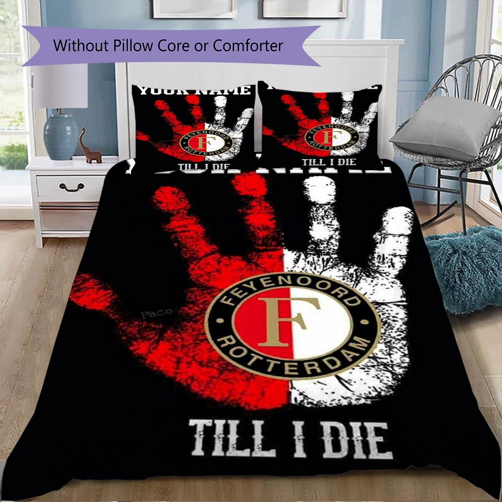 Custom Name Feyenoord Bedding,Quilt Set Quilt Cover Pillowcase Home Birthday Gift(1 * Duvet Cover + 2 * Pillowcase, Without Core)_xia