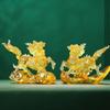 Aris & Juno Auspicious Qilin LIULI Ornament Handcrafted Chinese Mythical Beast Sculpture with Cloud Base, Feng Shui Good Fortune Symbol for Living