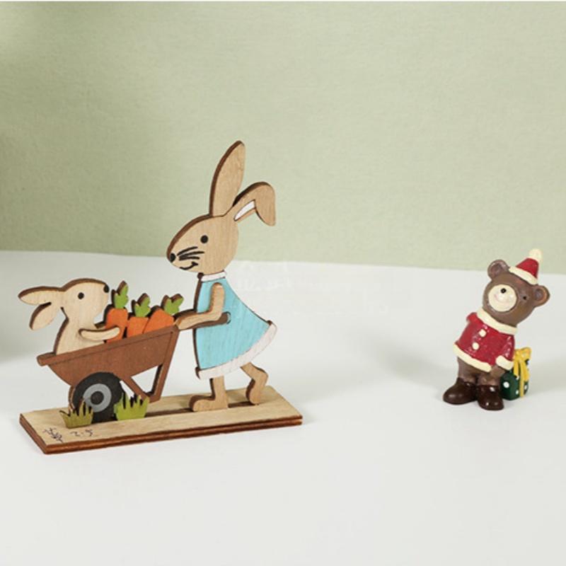 Easter Decoration Wooden Easter Bunny Decor Happy Easter Home Party Kids Gift Easter Decor Supplies