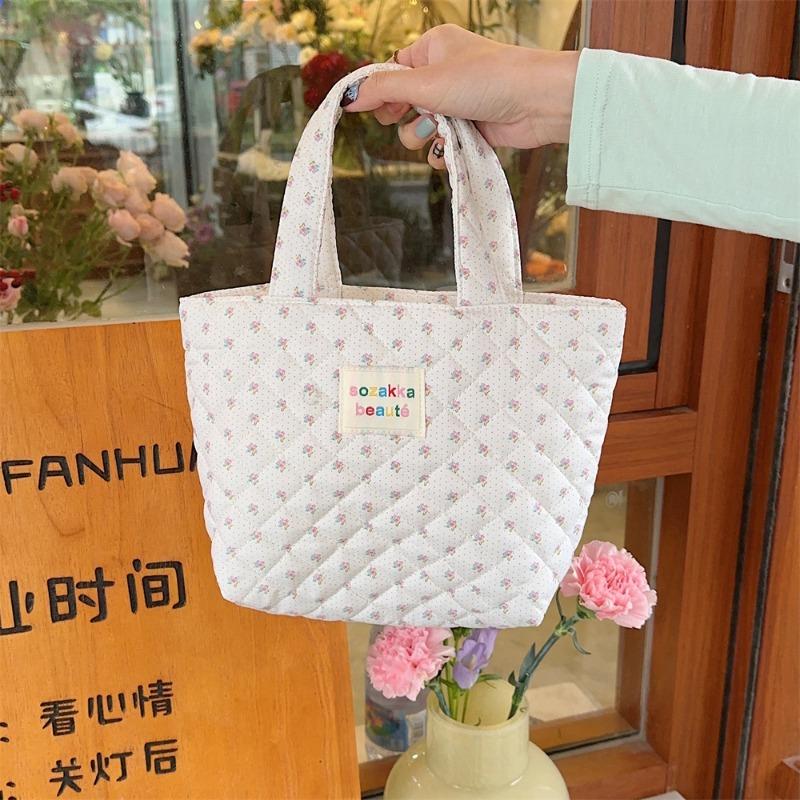 Geanta de mana in carouri matlasata geanta bento cu animatie de desene animate moale geanta de mana pentru navetiști