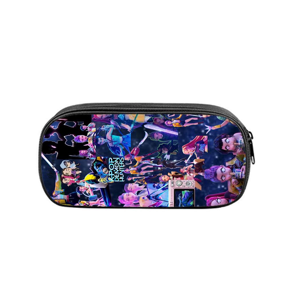 Huntrix Kpop student print pencil bag Kpop witch hunting girl group student storage stationery bag pencil bag KTY