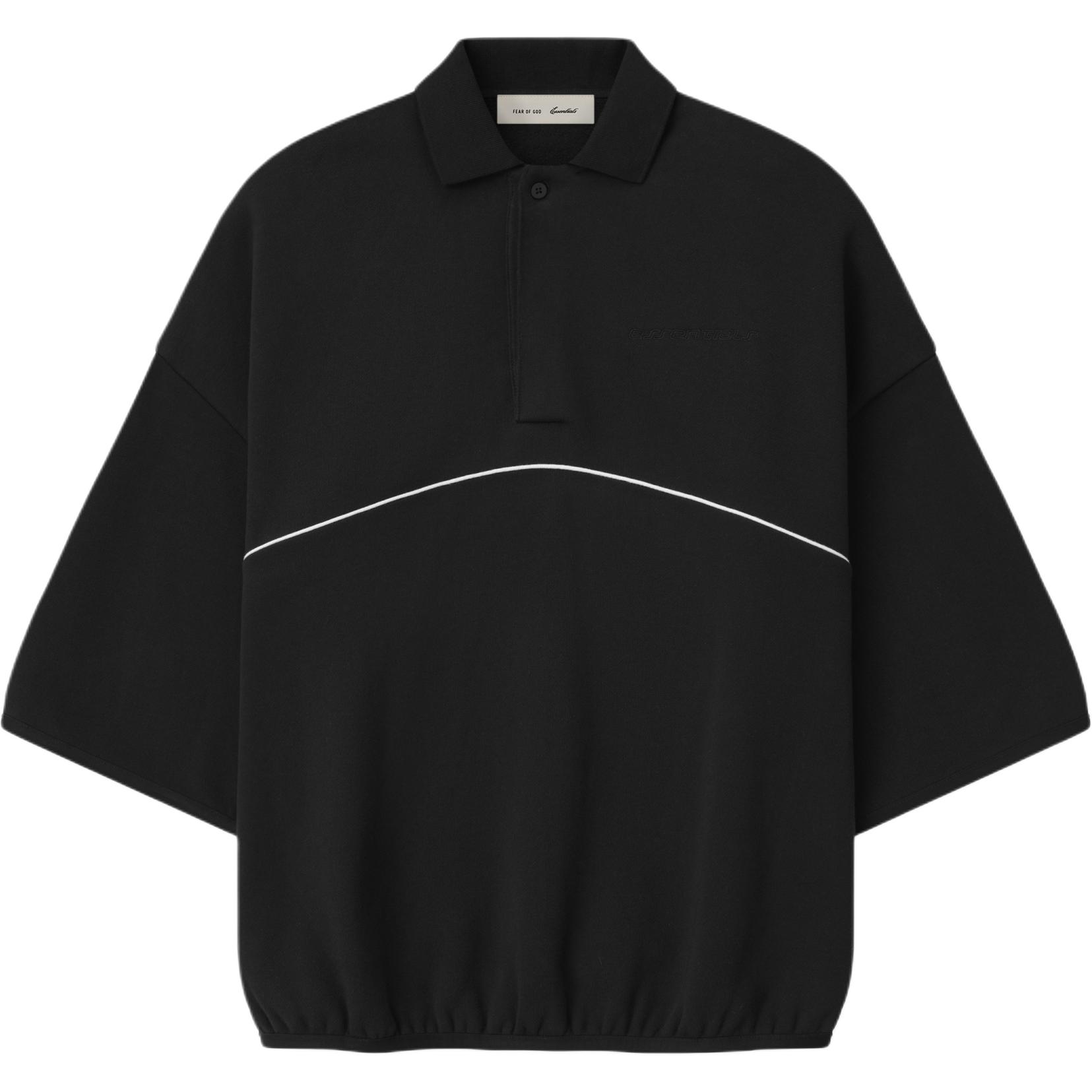 

Fear of God Essentials Active Trace Quarter Sleeve Modern Polo Vintage Black Men Tops 192SP264301F XS