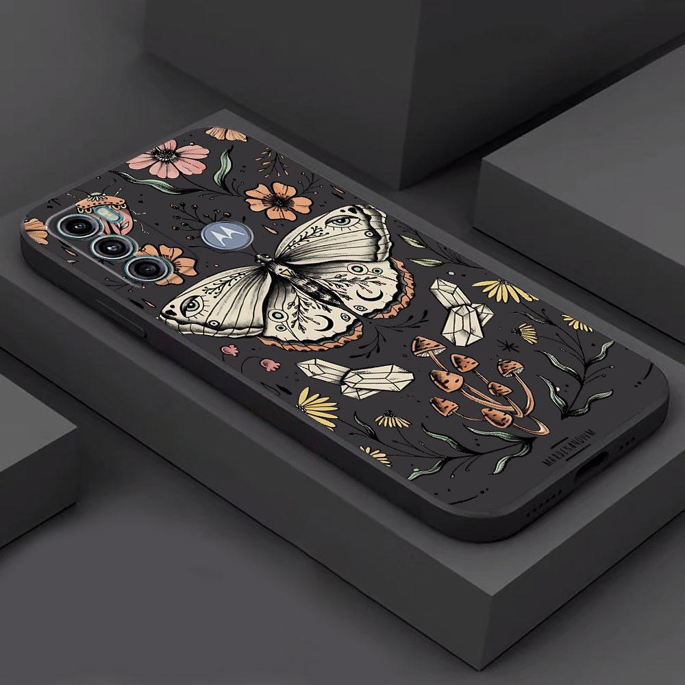 

Butterfly Flower Art Case for Motorola Moto G31 G30 G50 G32 G52 G53 G51 G73 G60s G22 G71 G72 G60 Silicone Cover Moto G71 5G