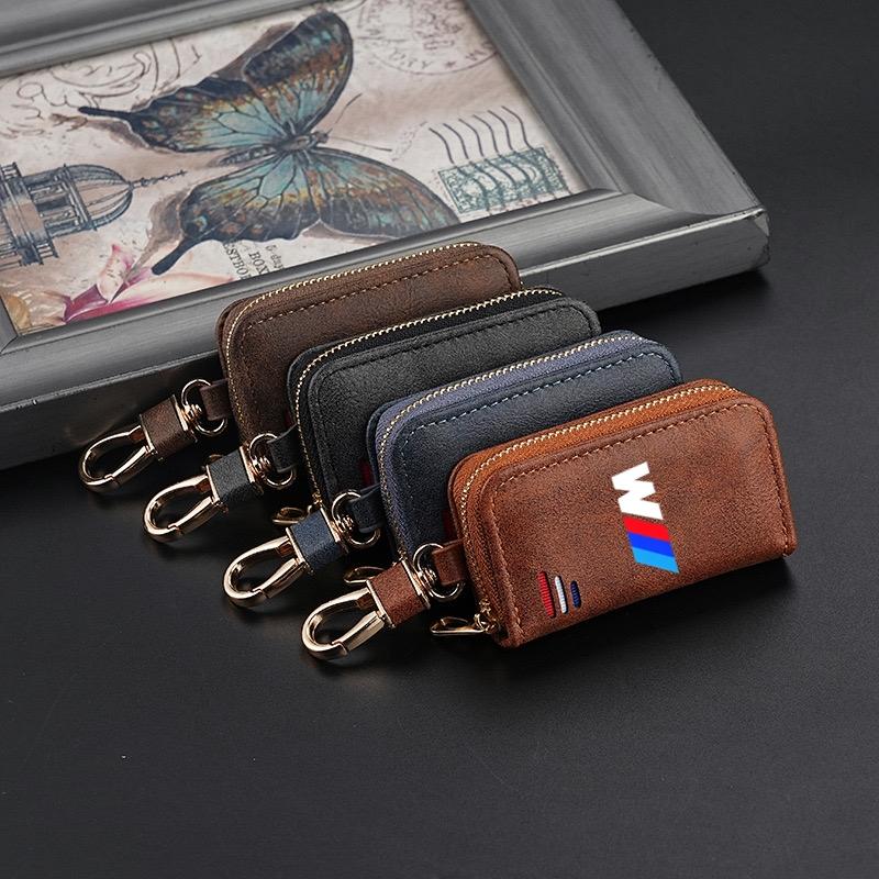 New Design Leather Car Key Cover For BMW M E30 E39 E46 E90 E93 E60 F10 M5 M6 M7 X4 X5 X1 Card Case Keychain Key cases Accessorie OUVKF1