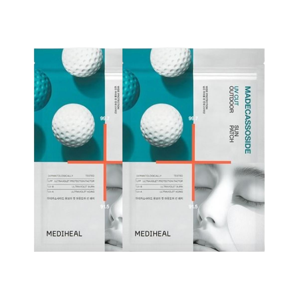 Mediheal Madecassoside UV Cut Outdoor Sun Patch Wide Protection 4 Sheets 2 Boxes Set - Korean Skincare Cooling Anti-UV Golf Patch