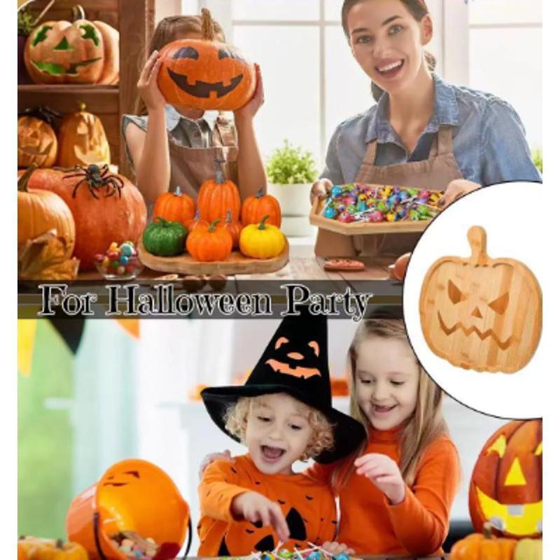 Creative New Halloween Pumpkin Tray Useful Suitable Family Festival Celebrate Snack Plate Funny Pumpkin Pattern Party Props Tray