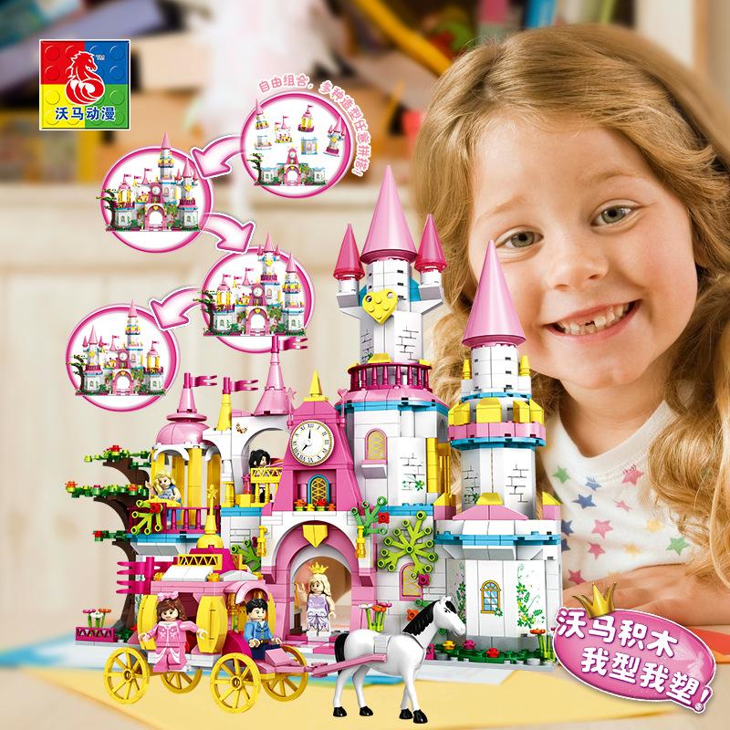Girl Assembled Building Block Princess Dream Yacht Small Particles Valentine'S Day Model Toy Christmas Gift