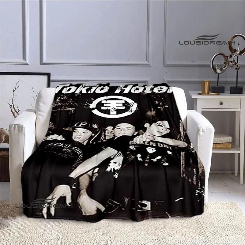 Coperta stampata retrò della band Tokio Hotel, coperta calda in flanella morbida e confortevole, biancheria da letto per casa, viaggio, regalo di compleanno