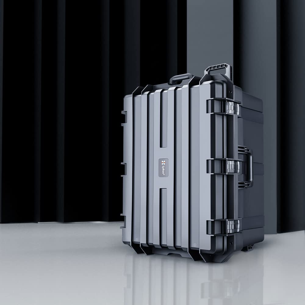Lykus Waterproof Hard Case with Case with Internal Suitable for HC-7240 Wheels, Carry-on Casters, Built-in Lattice-Cut Foam, Dimensions 72x55x39.7cm,