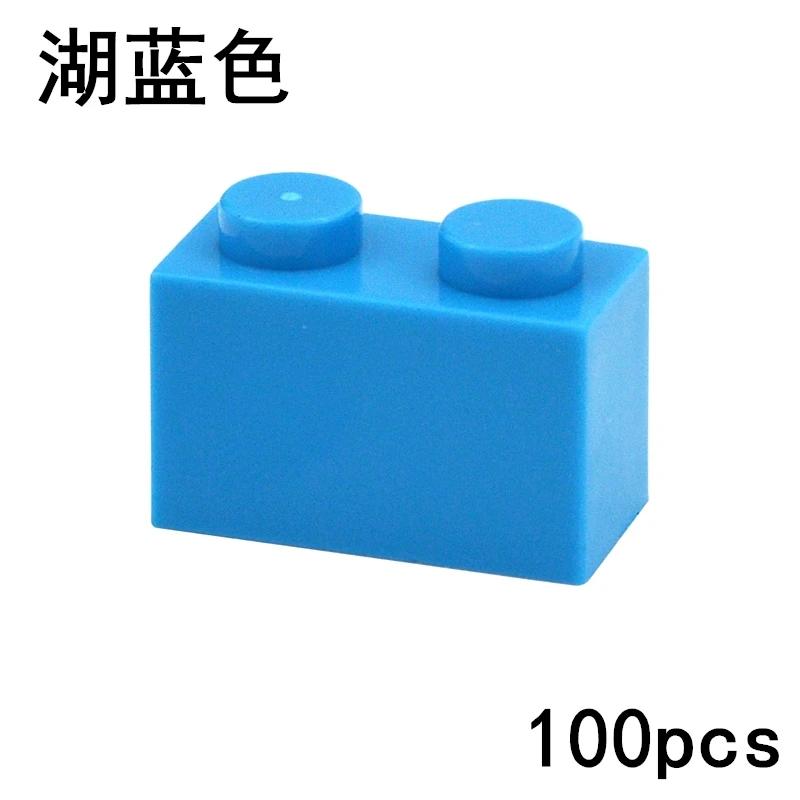 100pcs Bricks Compatible 3004 1x2 Dots DIY Building Blocks Thick Figures Brick Educational Creative Construction Toys For Kids