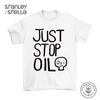 JUST STOP OIL Unisex Baumwoll-T-Shirt Herren Damen T-Shirts Oberteil Umweltprotest Erde retten