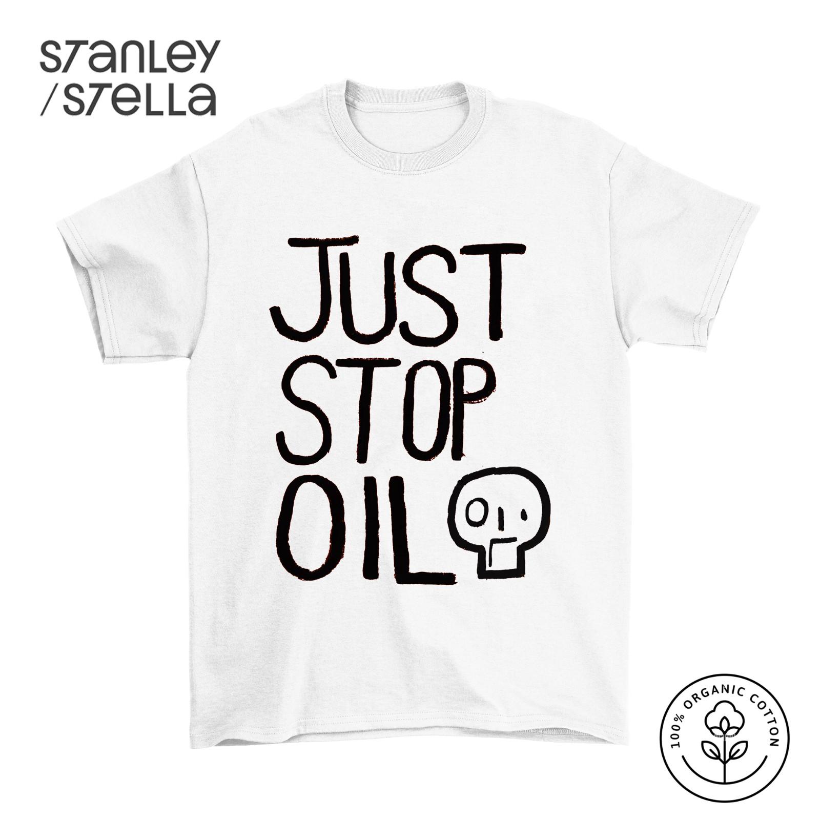 JUST STOP OIL Unisex  Cotton T-Shirt Mens Womens Tees Top Environmental Protest Save The Earth L