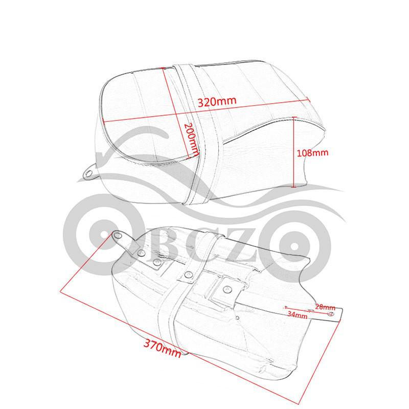 Harley XL883 XL1200 X48 Motorcycle Rear Passenger Seat Cushion & Bag