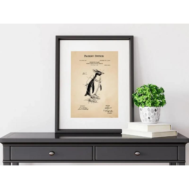 Funny Vintage Penguin Posters and Prints Surreal Animal Quirky Patent Wall Art Picture Canvas Painting Room Home Decor Cuadros