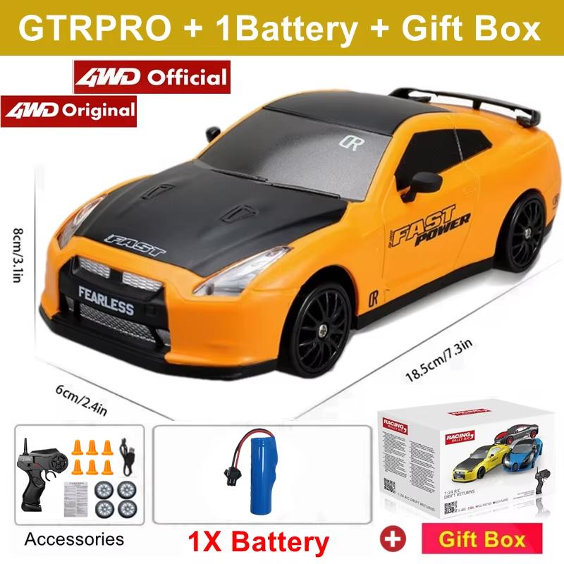 4WD Remote Control Drift Car 4X4 High Speed Racing RC Car with LED Lights RTR Radio Truck Vehicle Model Toy Gift for Kids Adults