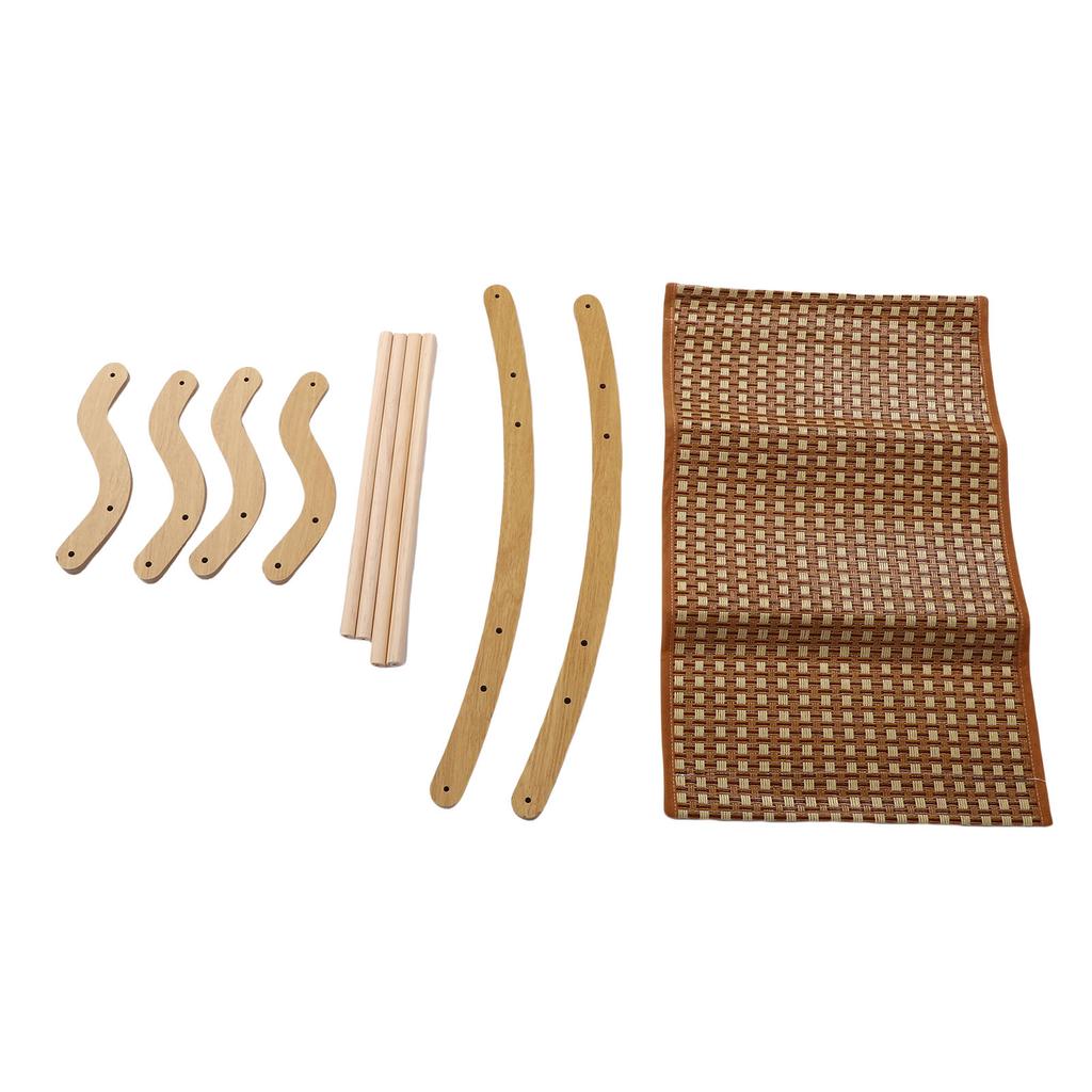 Elevated Cat Hammock Bed Removable Washable Wooden Rattan Mat Breathable Raised Pet Cot for Cats Small Dogs