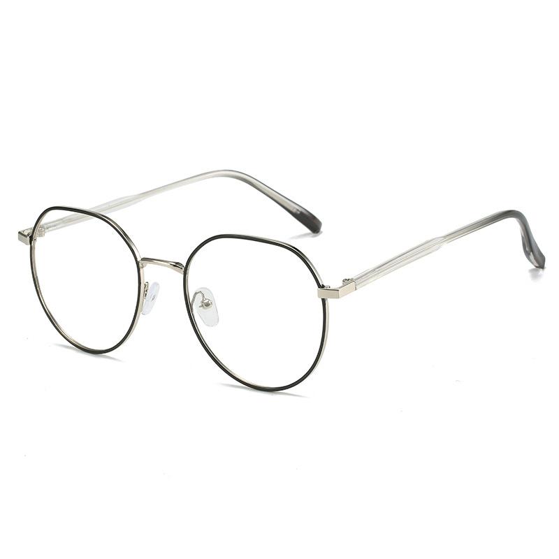 Trendy Anti Blue Light Glasses Women Retro Round Metal Frame Blue Rays Blocking Photochromic Eyewear
