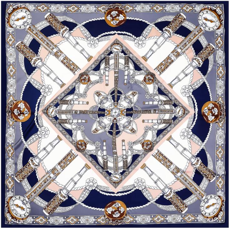 New Luxury Brand Silk Scarf Women Print Square Shawl Hijab Scarfs Female Fashion Shawls Scarves For Ladies 130*130cm