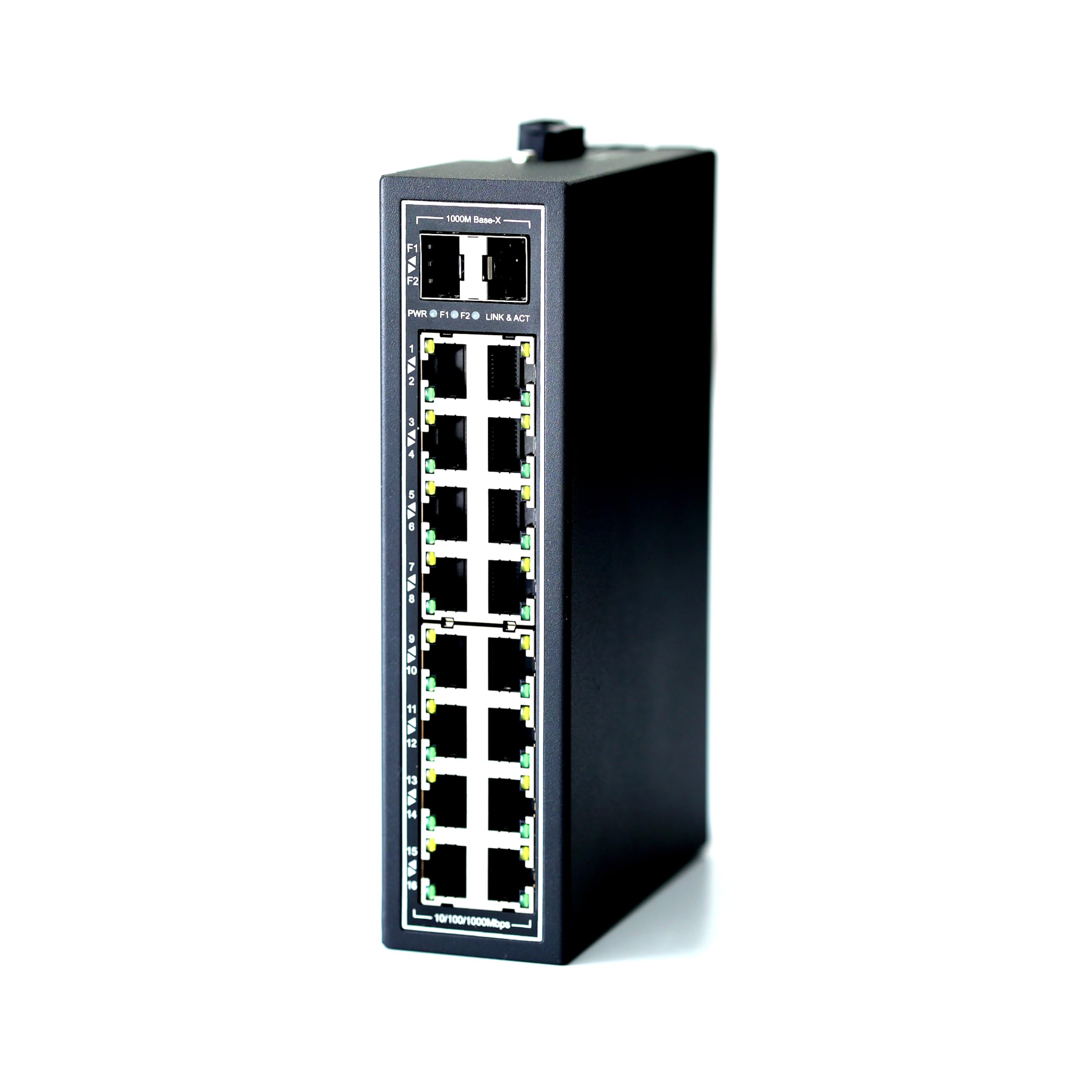 

WIWAV Gigabit Industrial Ethernet settings silent WDH-16GT2GF-DC 10/100/1000Mbps 18-портовий комутатор/Не потрібний/Енергозбереження/Безвентиляторна конструкція/Безвентиляційний чорний