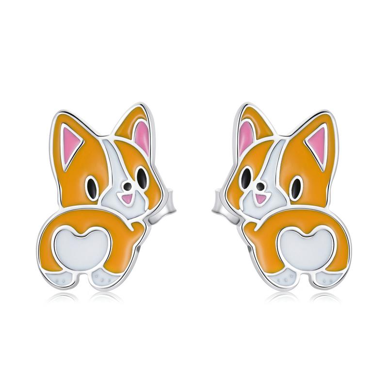 

BAMOER 925 Silver Cute Cat Play Ball Drop Earrings Women Silver Shell Pearl Earrings Jewelry Gift SCE235