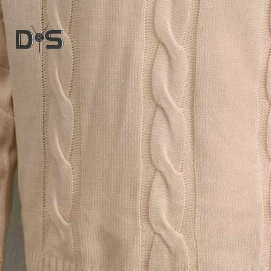 Fall Winter Men Sweater High Collar Neck Protection Buttons Knitted Thickened Pure Color Long Sleeves Pullover English Style Sweater