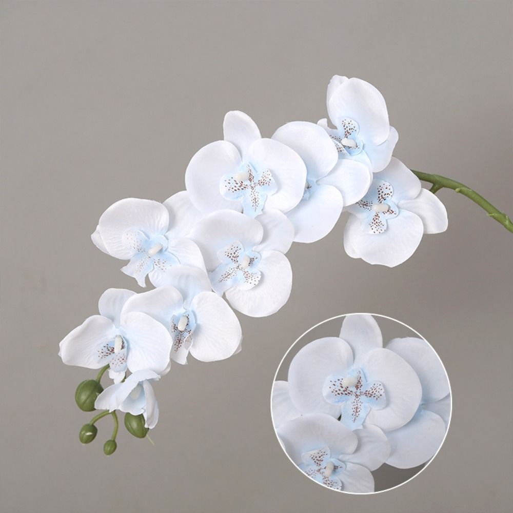 New 9-Heads Silk Flower Real Touch Plants Simulation Butterfly Orchid Artificial Flower 3D Phalaenopsis