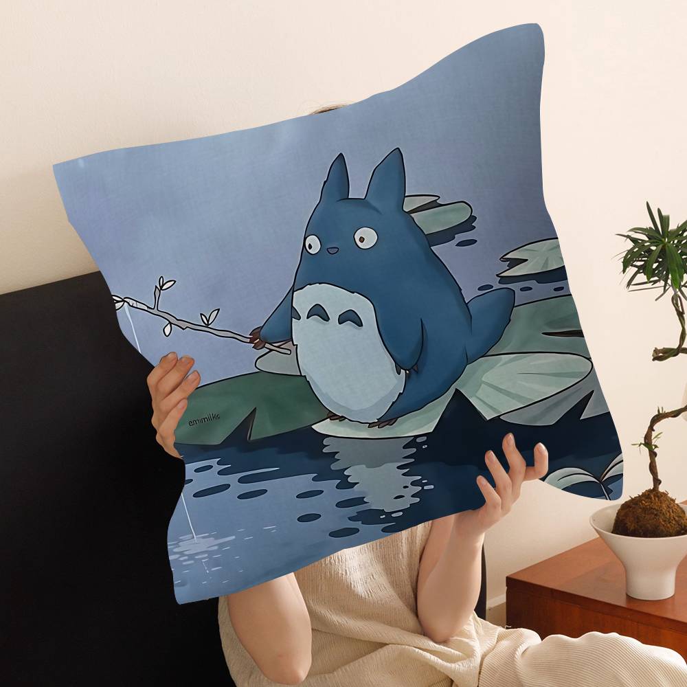 

Kawaii T-Totoro Pillow Gift Home Office Decoration Bedroom Sofa Car Cushion Cover Case 45x45 12x12Inch