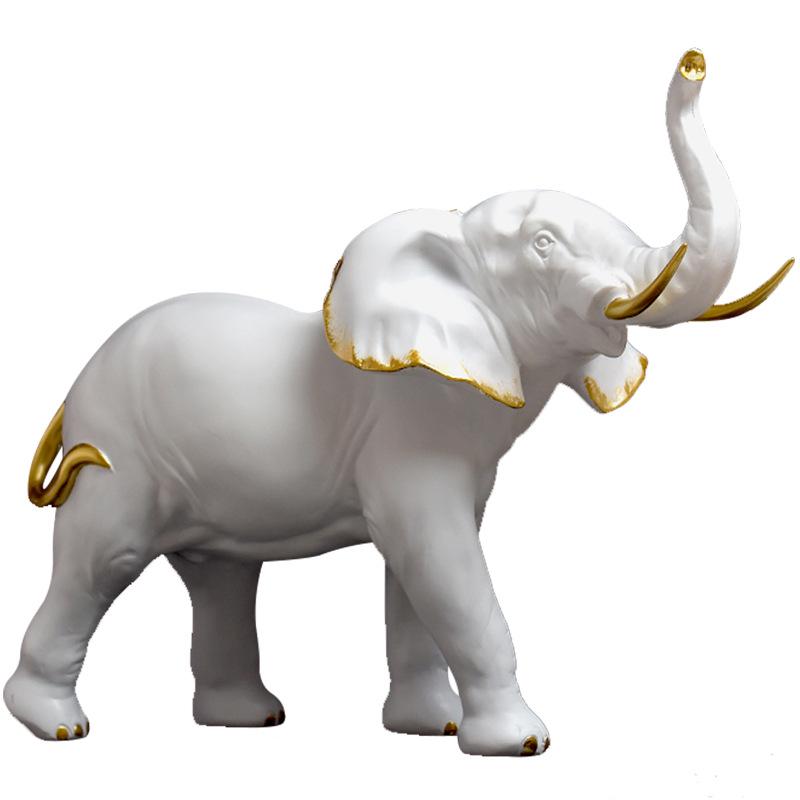 Modern Light Luxury Elephant Ornament - Resin Handicraft for Office, Living Room, or TV Cabinet Decoration