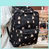 Simple Butterfly Bow And Cartoon Bear Pattern Student Backpack For School And Daily Use