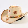 Popular Western Cowboy Straw Hat Men's and Women's Fashion Shade Straw Hat Classic Outdoor Western Cowboy Hat