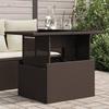 VidaXL Garden Table Brown Glass Top 100x55x73 Cm Poly Rattan, Outdoor Table, Table, Outdoor Dining Table, 366208