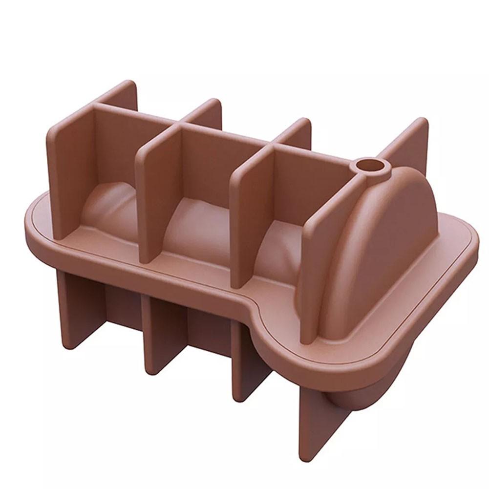 

С крышкой форма для льда удобный быстрый выпуск силикон Dark brown