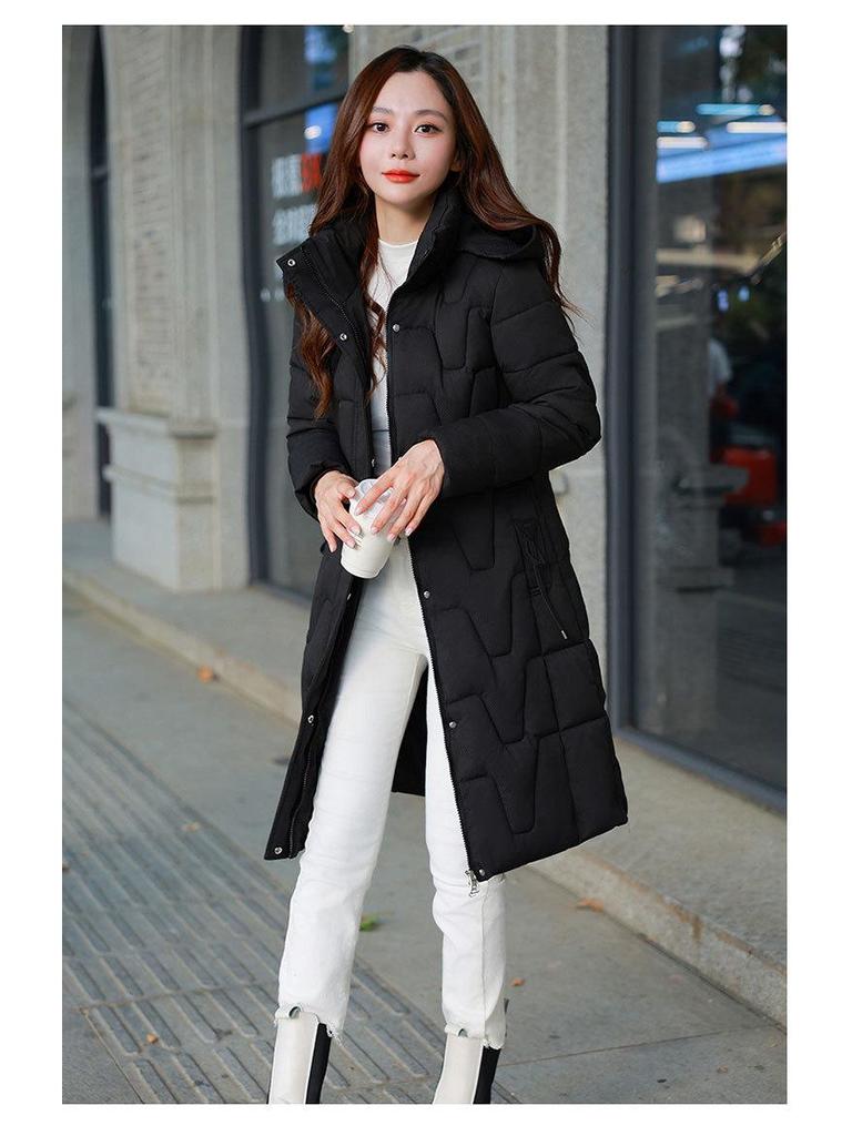 Women's Slim Fit Mid-Length Down Cotton Jacket - 2025 Fashionable Thickened Winter Coat