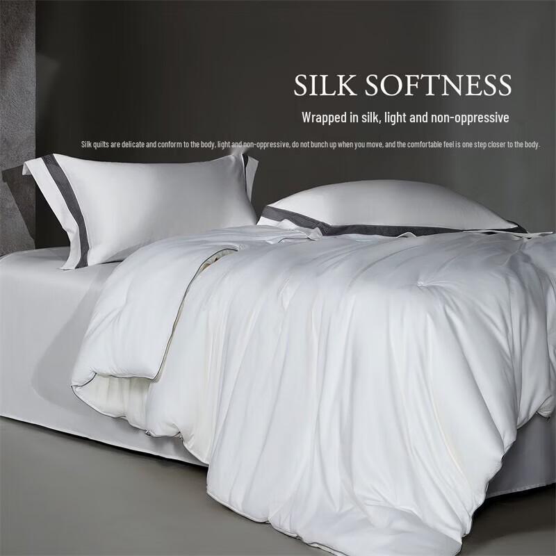 Mercury Home Textiles Luxurious Long-Staple Cotton Sateen Mulberry Silk Four-Season Duvet
