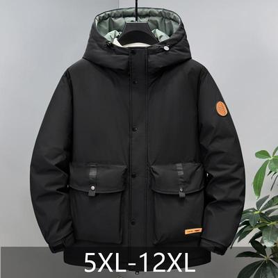 Plus Size 5XL-12XL Fashion Winter Men's Coat Hooded Waterproof Casual Loose Thick Warm Oversize Outerwears Men Jackets