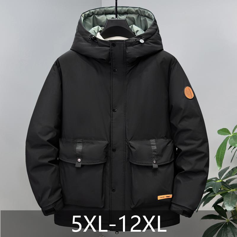 Übergröße 5XL-12XL Mode Winter Herrenmantel Kapuze Wasserdicht Lässig Locker Dick Warm Übergröße Oberbekleidung Herrenjacken