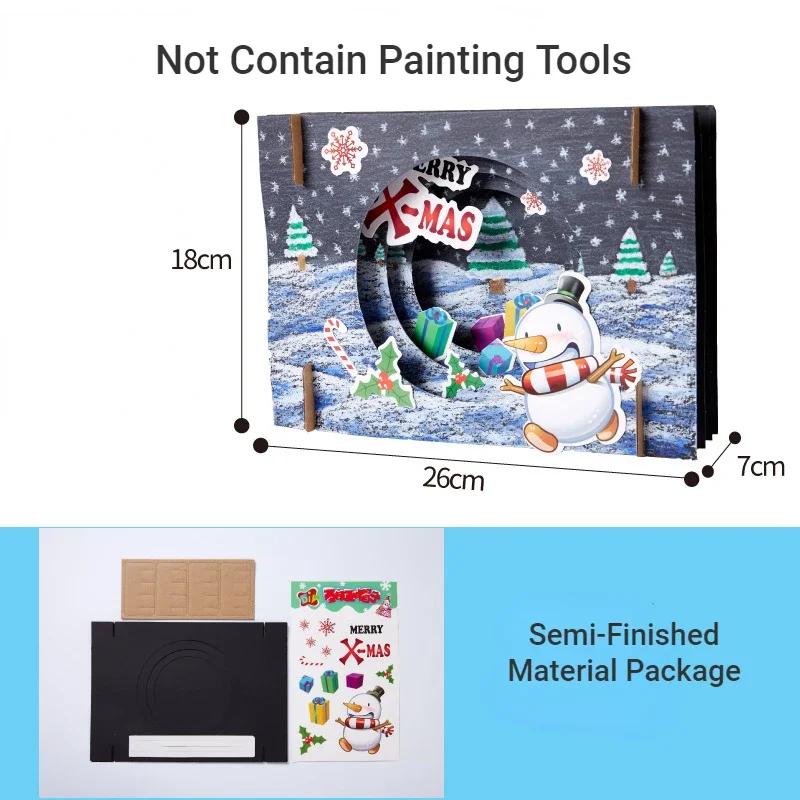 Kids DIY Craft Toys Xmas Theme Handmade Kids Crafts Drawing Toy Painting Craft Kit Educational Toys for Children Christmas Gifts