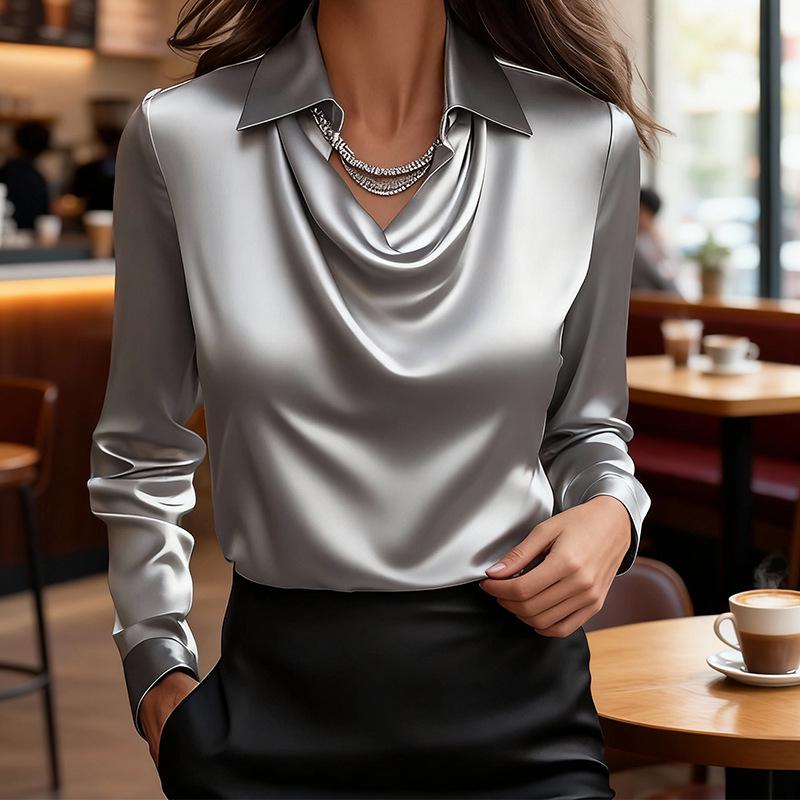 Women's French Style Elegant Long Sleeve Professional Shirt
