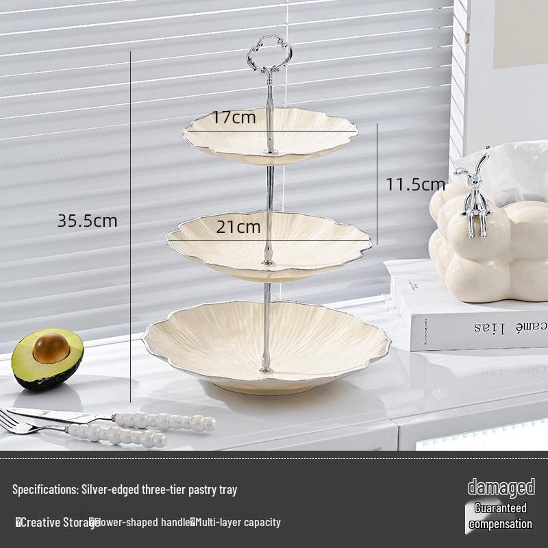 Multilayer Fruit Plate for Living Room, Coffee Table, Front Desk, Beauty Salon. Perfect for Snacks, Desserts, and Fruit. Great As an Ornament.