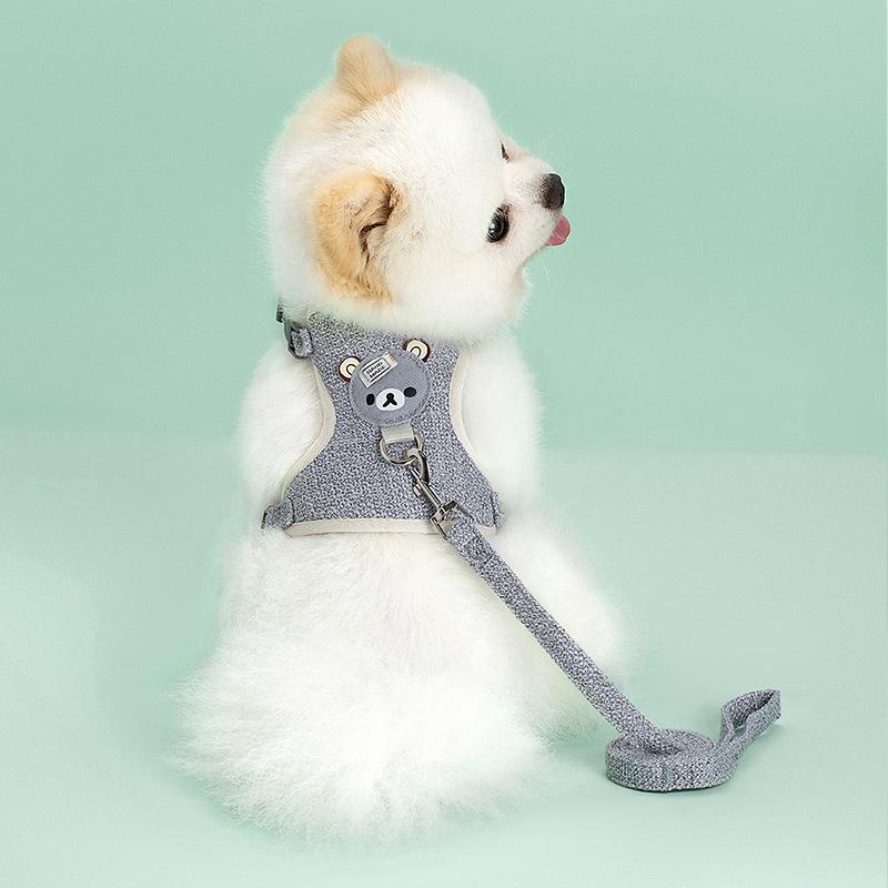 Adjustable Cartoon Bear Pet Harness & Leash for Dogs and Cats