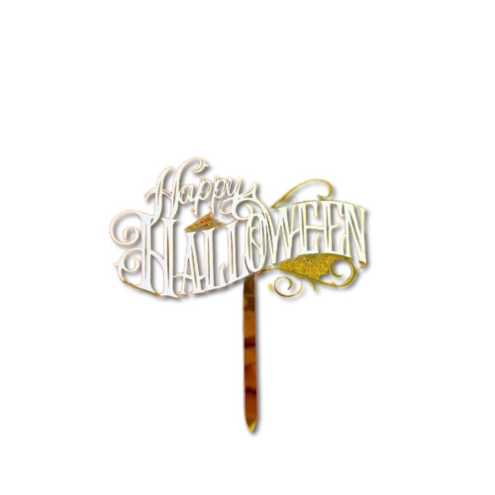 Cartoon Happy Halloween Cake Toppers Acrylic Cake Insertion Flag  Halloween Party Decoration